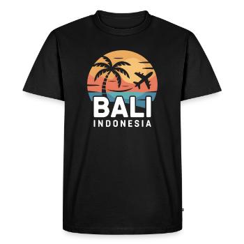 Coucher de soleil à Bali Indonésie - T-shirt Premium bio Homme - noir - Devant - Nico (187cm)