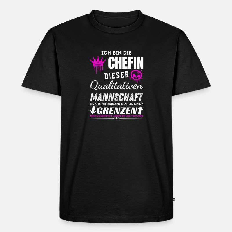 Chefin Qualitativen Mannschaft Chefin Geschenke - Männer Premium Bio T-Shirt - Schwarz
