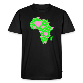 Motif du cœur africain - T-shirt Premium bio Homme - noir - Devant - Nico (187cm)