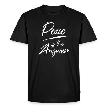 La paix est la réponse Typographie Design Diction - T-shirt Premium bio Homme - noir - Devant - Nico (187cm)