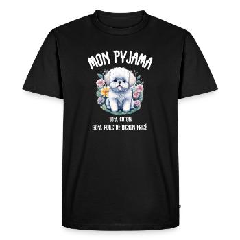 Funny Dog Bichon Pajamas - Men's Premium Organic T-Shirt - black - Front - Nico (187cm)