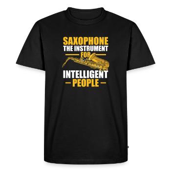 Saxophone, l’instrument, saxophoniste - T-shirt Premium bio Homme - noir - Devant - Nico (187cm)
