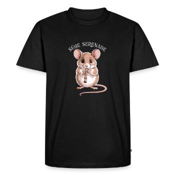 Recorder - Sweet Serenade Mouse Music School - Men's Premium Organic T-Shirt - black - Front - Nico (187cm)
