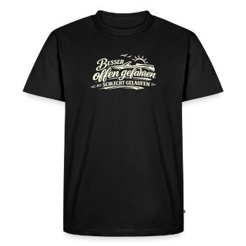 Better to drive with the open than to run badly - Men's Premium Organic T-Shirt - black - Front - Nico (187cm)