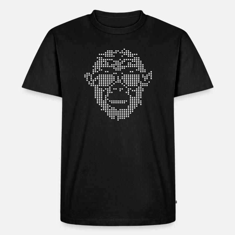 Monkey mit Sunglass Pixel-Design - Männer Premium Bio T-Shirt - Schwarz