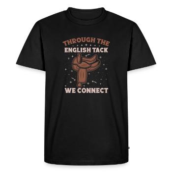 Hippodrome anglais de cavalier amateur Nous nous connectons - T-shirt Premium bio Homme - noir - Devant - Nico (187cm)