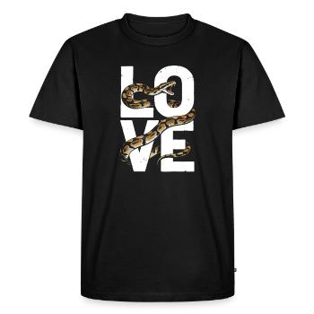 Les serpents rois Python ADORENT les pythons de terrarium - T-shirt Premium bio Homme - noir - Devant - Nico (187cm)