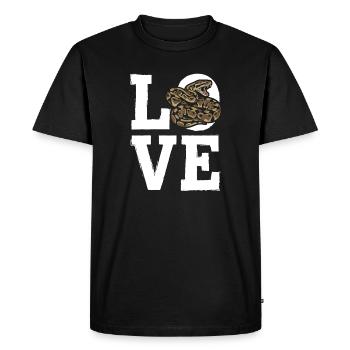 Les serpents rois Python ADORENT les pythons de terrarium - T-shirt Premium bio Homme - noir - Devant - Nico (187cm)