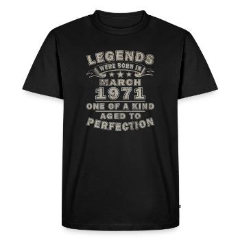 March 1971 Born March 1971 - Men's Premium Organic T-Shirt - black - Front - Nico (187cm)
