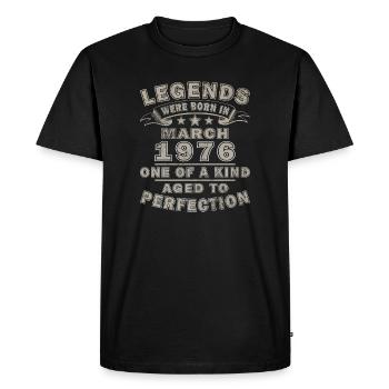 Mars 1976 Récolte mars 1976 - T-shirt Premium bio Homme - noir - Devant - Nico (187cm)