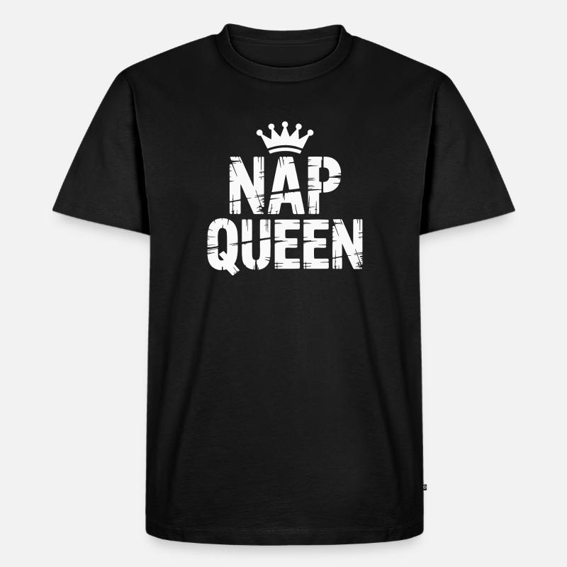 Nap Queen Krone - Männer Premium Bio T-Shirt - Schwarz