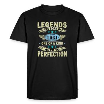 Mars, 1961, Jubilé 1961, Marche des Légendes - T-shirt Premium bio Homme - noir - Devant - Nico (187cm)