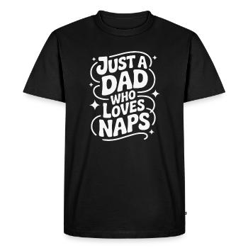 Juste un papa qui adore les siestes - T-shirt Premium bio Homme - noir - Devant - Nico (187cm)