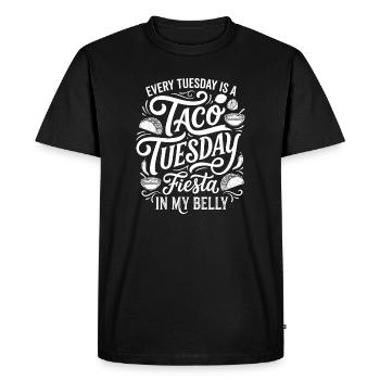 Typographie de la Fête du Taco Tuesday - T-shirt Premium bio Homme - noir - Devant - Nico (187cm)