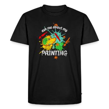 Conception de peinture, de pinceau et de palette pour peintre - T-shirt Premium bio Homme - noir - Devant - Nico (187cm)