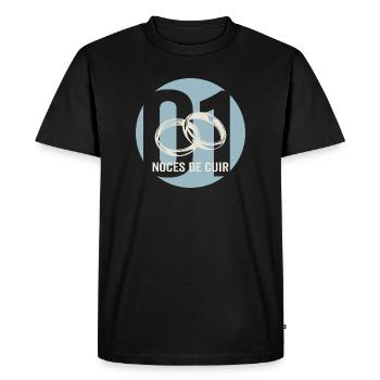 Idée Cadeau Couple 1 Année de Mariage  - T-shirt Premium bio Homme - noir - Devant - Nico (187cm)