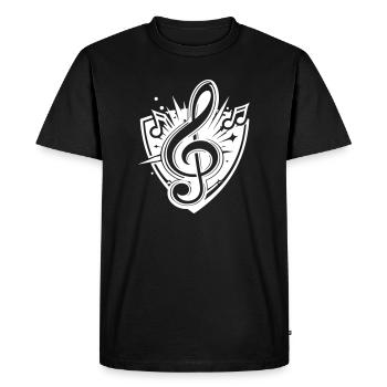 clef music logo - Men's Premium Organic T-Shirt - black - Front - Nico (187cm)