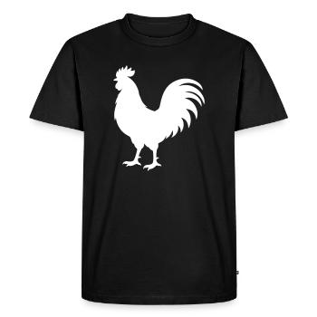 Silhouette du coq - T-shirt Premium bio Homme - noir - Devant - Nico (187cm)