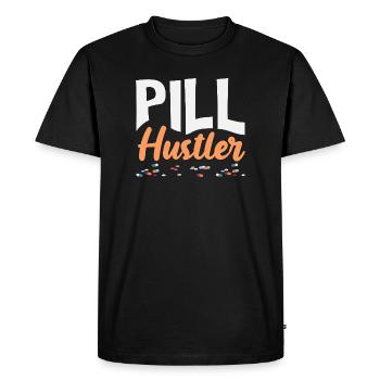 Pill Hustler Pharmacien Technicien en pharmacie - T-shirt Premium bio Homme - noir - Devant - Nico (187cm)