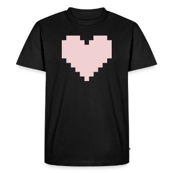 Cœur Rose Pixel - T-shirt Premium bio Homme - noir - Devant - Nico (187cm)