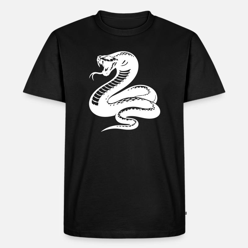 Schlange Python Silhouette - Männer Premium Bio T-Shirt - Schwarz
