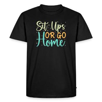 Abdos ou calistnique pour les amateurs de fitness - T-shirt Premium bio Homme - noir - Devant - Nico (187cm)