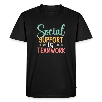 Citation d’assistant social Le soutien est un travail d’équipe social - T-shirt Premium bio Homme - noir - Devant - Nico (187cm)