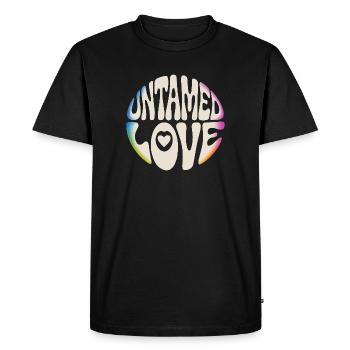 Lettrage rétro d’Untamed Love - T-shirt Premium bio Homme - noir - Devant - Nico (187cm)
