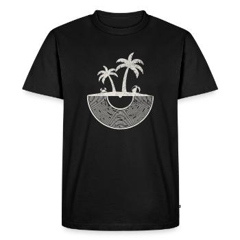 Art du coucher de soleil sur une île tropicale en vinyle - T-shirt Premium bio Homme - noir - Devant - Nico (187cm)