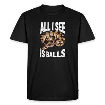 Python roi Serpents Amateurs de terrarium Python - T-shirt Premium bio Homme - noir - Devant - Nico (187cm)