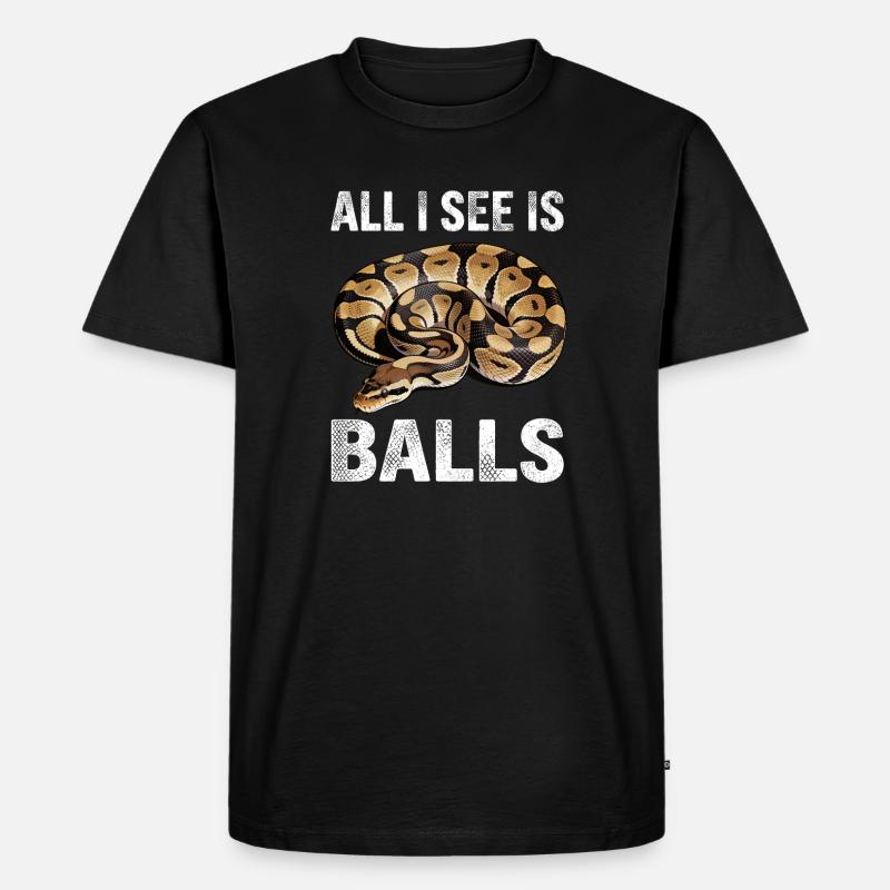 Königspython Schlangen Liebhaber Terrarium Python - Männer Premium Bio T-Shirt - Schwarz