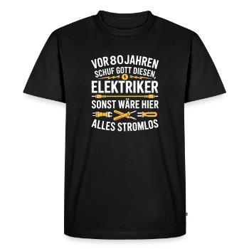 Electronics Technician 80's Birthday Electricity Electrician - Men's Premium Organic T-Shirt - black - Front - Nico (187cm)