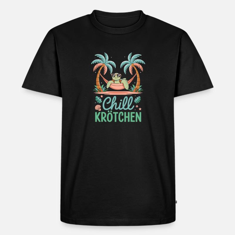 Chill Toad Cool Turtle In Hammock - Men's Premium Organic T-Shirt - black