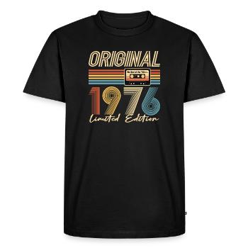 50 Birthday, 50 Years, Original 1976 - Men's Premium Organic T-Shirt - black - Front - Nico (187cm)