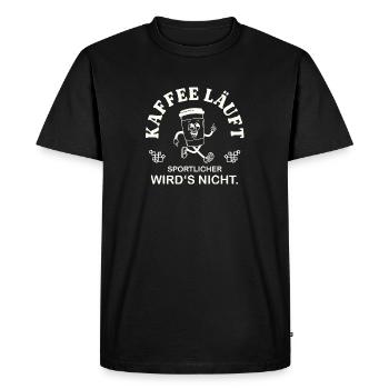 Coffee is running – That's my cardio saying - Men's Premium Organic T-Shirt - black - Front - Nico (187cm)