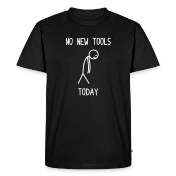 Pas d’outils neufs aujourd’hui. Passionné de voitures, gars mécanique automobile. - T-shirt Premium bio Homme - noir - Devant - Nico (187cm)