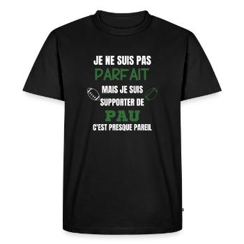Supporter Pau Humour Rugby - T-shirt Premium bio Homme - noir - Devant - Nico (187cm)