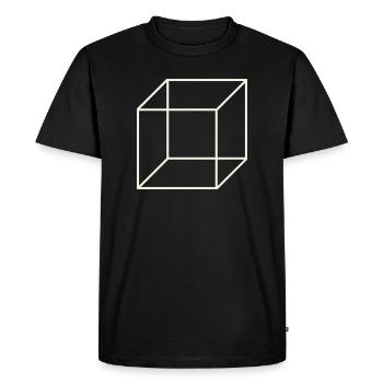 Cube de fil géométrique - T-shirt Premium bio Homme - noir - Devant - Nico (187cm)