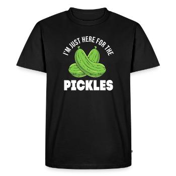 Cornichon concombre et concombre - T-shirt Premium bio Homme - noir - Devant - Nico (187cm)
