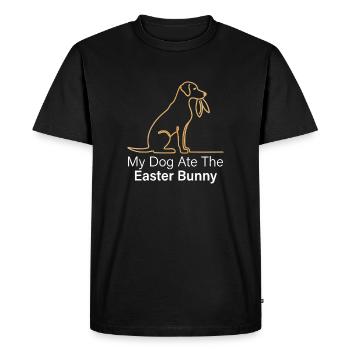 My Dog Ate the Easter Bunny Funny Easter Design - Men's Premium Organic T-Shirt - black - Front - Nico (187cm)