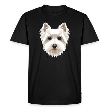 Petit chien maltais aime le doux maltais - T-shirt Premium bio Homme - noir - Devant - Nico (187cm)