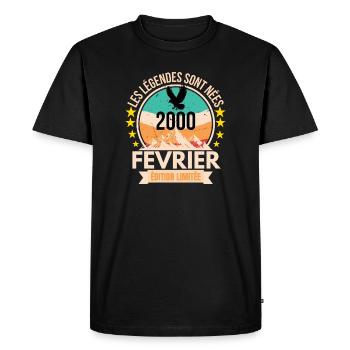Février 2000 – Légende vintage - T-shirt Premium bio Homme - noir - Devant - Nico (187cm)