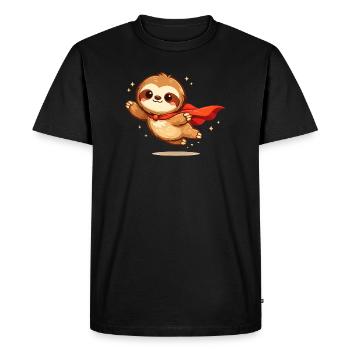 Miniheld Faultier – Superfaultier - T-shirt Premium bio Homme - noir - Devant - Nico (187cm)