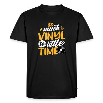 Tellement de vinyle, si peu de temps de design - T-shirt Premium bio Homme - noir - Devant - Nico (187cm)