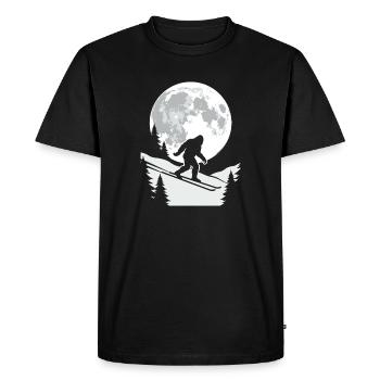 Bigfoot Skier Moon - Men's Premium Organic T-Shirt - black - Front - Nico (187cm)