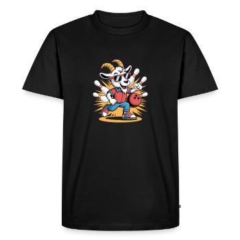 Dessin animé GOAT des chèvres drôles qui jouent au bowling - T-shirt Premium bio Homme - noir - Devant - Nico (187cm)