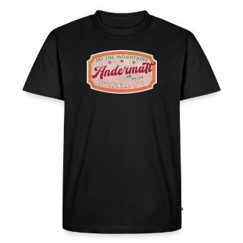 Étiquette Andermatt Suisse Ski Vintage - T-shirt Premium bio Homme - noir - Devant - Nico (187cm)