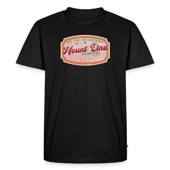 Insigne italien de ski du mont Etna - T-shirt Premium bio Homme - noir - Devant - Nico (187cm)