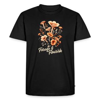 Gathering & Blossoming | Mushrooms Forest Nature - Men's Premium Organic T-Shirt - black - Front - Nico (187cm)