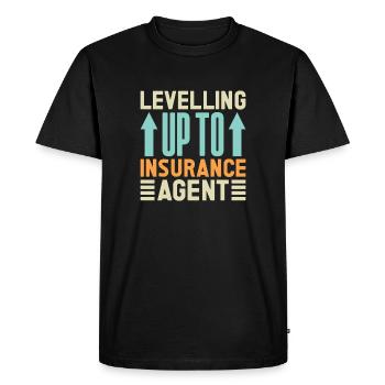 Insurance Agent Levelling Up To Funny Insurance - Men's Premium Organic T-Shirt - black - Front - Nico (187cm)